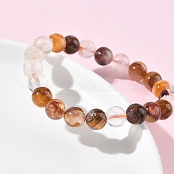 Stretch-Armbänder mit runden Perlen aus natürlichem gelbem Hämatoidquarz für Damen&nbsp;BJEW-Z158-03F-03