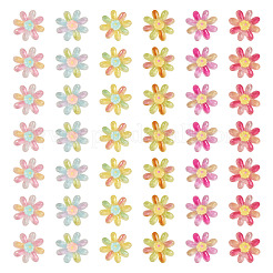 60 Stück 6 Farben transparente Harzblumen-Cabochons&nbsp;RESI-TA0004-79