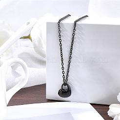 1 pezzo di collana per ceneri con ciondolo a forma di cuore in acciaio inossidabile 304&nbsp;NJEW-CN0001-20EB