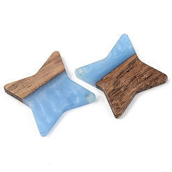 Pendentifs en résine opaque et bois de noyer&nbsp;RESI-S389-011A-C
