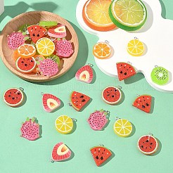 35 шт. подвески из непрозрачной смолы с фруктовой тематикой&nbsp;RESI-YW0006-09