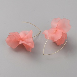Boucles d'oreilles pendantes en forme de fleur en acrylique&nbsp;EJEW-WH0009-30H