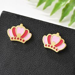 Серьги-гвоздики из нержавеющей стали 304 с эмалью&nbsp;STAS-E502-01G-04