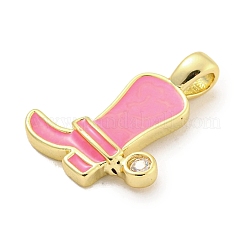 Laiton avec zircon cubique et pendentif en émail&nbsp;KK-Q814-22G-01