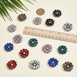 8 шт. 8-х цветные стеклянные стразы для вышивки нитками для пришивания/приклеивания утюгом&nbsp;PATC-WR0001-21