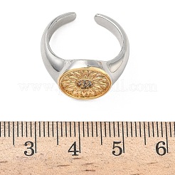 Латунные кольца из манжеты с прозрачным цирконием&nbsp;RJEW-G364-01GP-01