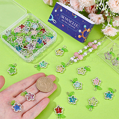 50 шт. подвески в виде стеклянных цветов&nbsp;FIND-SC0020-56