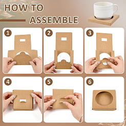 Caja de papel kraft plegable cuadrada con ventana redonda hueca&nbsp;CON-WH0089-237A-02