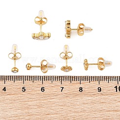 3 par de pendientes de botón de acero inoxidable 304 y rhinestone de cristal para mujer&nbsp;EJEW-G470-01G
