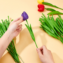 Стебель искусственного тюльпана из пластика и железа&nbsp;LS-DIY-WH0430-916