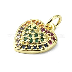 Pendenti in zirconi cubici colorati in micro pavè di ottone&nbsp;KK-H475-14G-02