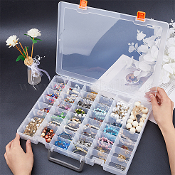 48 Gitter transparenter Aufbewahrungsbox-Organizer aus Polypropylen (PP).&nbsp;CON-WH0089-60A