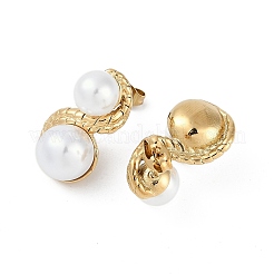 Серьги-гвоздики в форме завитка из нержавеющей стали 304 с ионным покрытием (IP)&nbsp;EJEW-Z068-41G