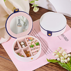 Runde Aufbewahrungsbox für Schmucksets aus PU-Leder und Kunststoff&nbsp;CON-TAC0014-06A