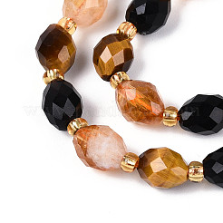 Нити из бусин из натурального обсидиана&nbsp;G-N358-04A-05