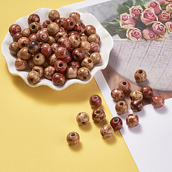 Печатные бусы из натурального дерева&nbsp;WOOD-TA0001-15