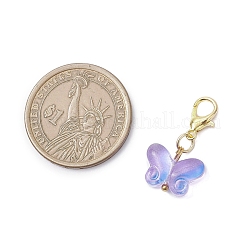 Подвесные украшения в виде бабочки из прозрачного стекла&nbsp;HJEW-JM04018-02