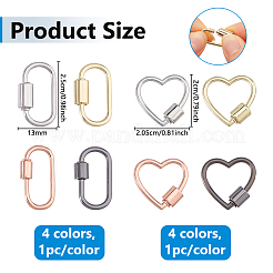 8 pz 2 stili 4 colori lega moschettone a vite ciondoli di blocco&nbsp;FIND-DC0008-31B