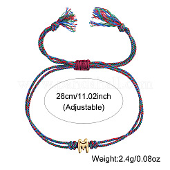 Braccialetti regolabili con perline dell'alfabeto in acciaio inossidabile 304&nbsp;IC6774-13