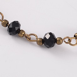 Bronze antique anklets de perles de verre de fer&nbsp;AJEW-AN00140