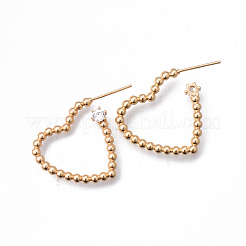 Серьги-гвоздики из латуни с прозрачным микропаве и кубическим цирконием KK-N232-194-NF