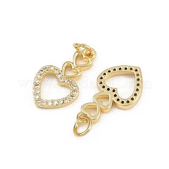 Pendenti in zirconi cubici trasparenti in micro pavè di ottone&nbsp;ZIRC-I367-14G-04