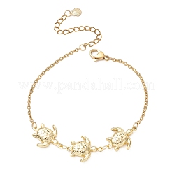 3 шт. 3 варианта браслетов из нержавеющей стали 304 с звеньями в виде черепахи&nbsp;BJEW-JB13417