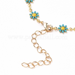 Daisy Link Chain Halsketten & Armbänder Schmuck Sets&nbsp;SJEW-JS01138-02