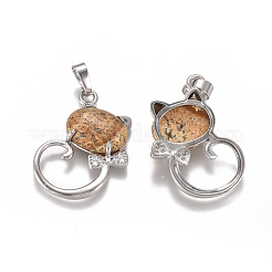 Кулоны с изображением котенка из яшмы&nbsp;G-L512-R16