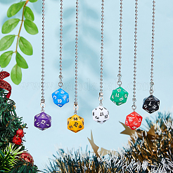 7 шт. 7-цветные акриловые подвески для потолочных вентиляторов с цепочкой-удлинителем&nbsp;HJEW-DC00015