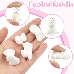 4 шт. подвески из флокированной смолы 4 стилей&nbsp;RESI-YW0006-21