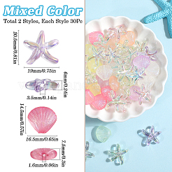 60шт 6 стиля покрытия акриловых бусин&nbsp;FIND-SC0012-61