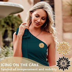 2шт. брошь-цветок из акрила с легким золотым сплавом в 2 цветах&nbsp;JEWB-OC0001-08