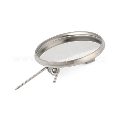 Supports de cabochons de broche en acier inoxydable 304&nbsp;STAS-E547-08D-P