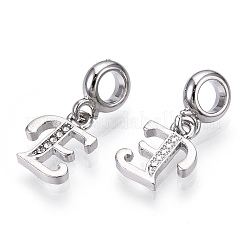 Europäische baumelnde charme aus platin-gestellplattierung legierung strass&nbsp;PALLOY-T048-36P-E