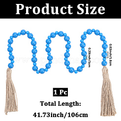 1 pièce de décoration murale ronde en perles de bois naturel&nbsp;HJEW-CN0001-38D