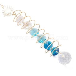 Стеклянные круглые и восьмиугольные бусины подвесные ловцы солнца&nbsp;HJEW-JM04606-01