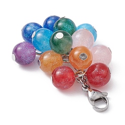 Подвески из бисера с имитацией кошачьего глаза из смолы&nbsp;HJEW-JM01203