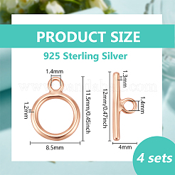 925 Sterling Silber Knebelverschlüsse&nbsp;STER-BC0004-38RG