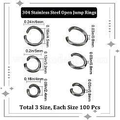 300 шт. Открытые соединительные кольца из нержавеющей стали 304&nbsp;STAS-BBC0008-85