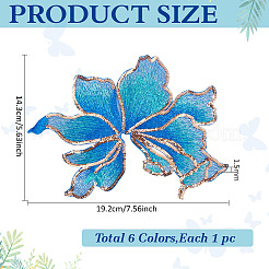 6 шт. 6 цвета полиэстер компьютеризированная вышивка ткань утюг на / пришить патчи&nbsp;DIY-MA0006-81