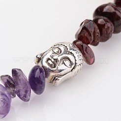 Chakra pierres précieuses naturelles bracelets en perles extensibles&nbsp;X-BJEW-JB02324-02