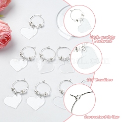 20 x Weinglas-Charme-Ringe aus Messing&nbsp;AJEW-YW00007
