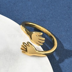 Латунь манжеты кольца&nbsp;RJEW-D341-03G