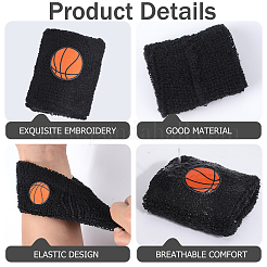 Ремешок на запястье из акрилового волокна с рисунком баскетбола&nbsp;AJEW-WH20006-254