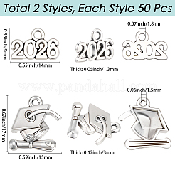 100pcs 2 Arten Legierungsanhänger&nbsp;FIND-SC0021-89AS
