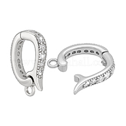 2 Stück Sterlingsilber Micro Pave klare Zirkonia Faltverschlüsse&nbsp;STER-PH0004-68P