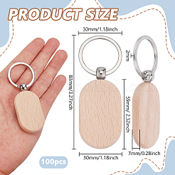 Брелки из бука&nbsp;KEYC-WH0003-22P-1