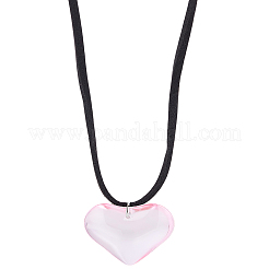 1 шт. стеклянные подвески в форме сердца для женщин&nbsp;NJEW-LP0001-12B