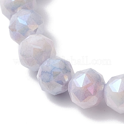 Браслеты из круглых бусин из гальванического стекла для женщин&nbsp;BJEW-JB12630-01